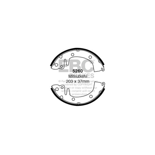 EBC 5260 Hyundai Mitsubishi Rear Brake Shoes 1 | Casma Car Parts