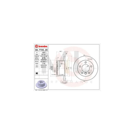 BREMBO 08.7725.20 Brake Disc Solid, High-carbon | ML Performance Car Parts