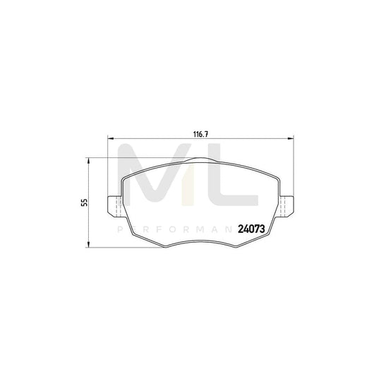 Brembo P 23 094 Brake Pad Set For Lancia Ypsilon Ii (843) Excl. Wear Warning Contact | ML Performance Car Parts