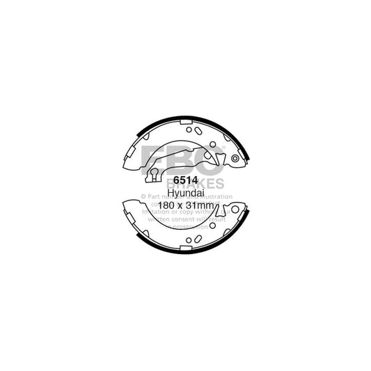 EBC 6514 Hyundai Accent Rear Brake Shoes 1 | Casma Car Parts