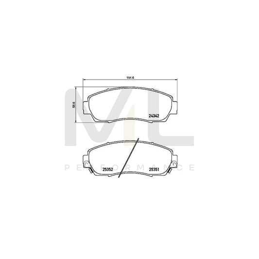 Brembo P 28 068 Brake Pad Set With Acoustic Wear Warning | ML Performance Car Parts