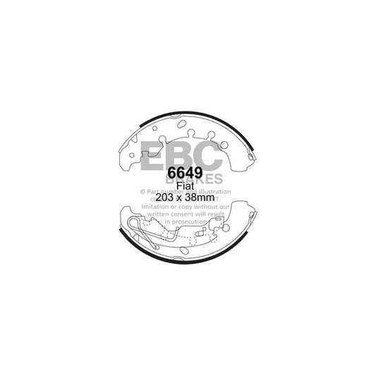 EBC 6649 Fiat Lancia Opel Vauxhall Rear Brake Shoes - TRW Caliper 1 | Casma Car Parts