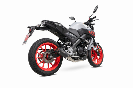 Scorpion PYA118SYSBCER Yamaha MT-125 Euro 4 Red Power Full System - Black Ceramic Coated Sleeve | Casma UK