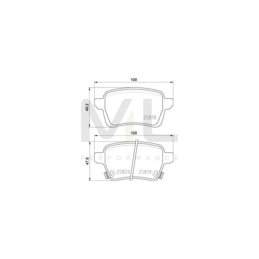 Brembo P 23 190 Brake Pad Set For Fiat Tipo With Acoustic Wear Warning, With Brake Caliper Screws | ML Performance Car Parts