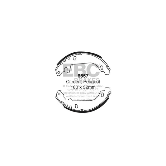 EBC 6557 Citroen Peugeot Rear Brake Shoes (Inc. Xsara, ZX, 306) 1 | Casma Car Parts