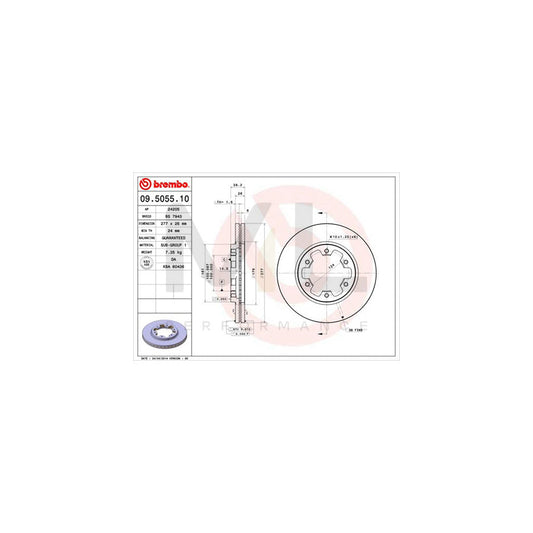 BREMBO 09.5055.10 Brake Disc Internally Vented | ML Performance Car Parts