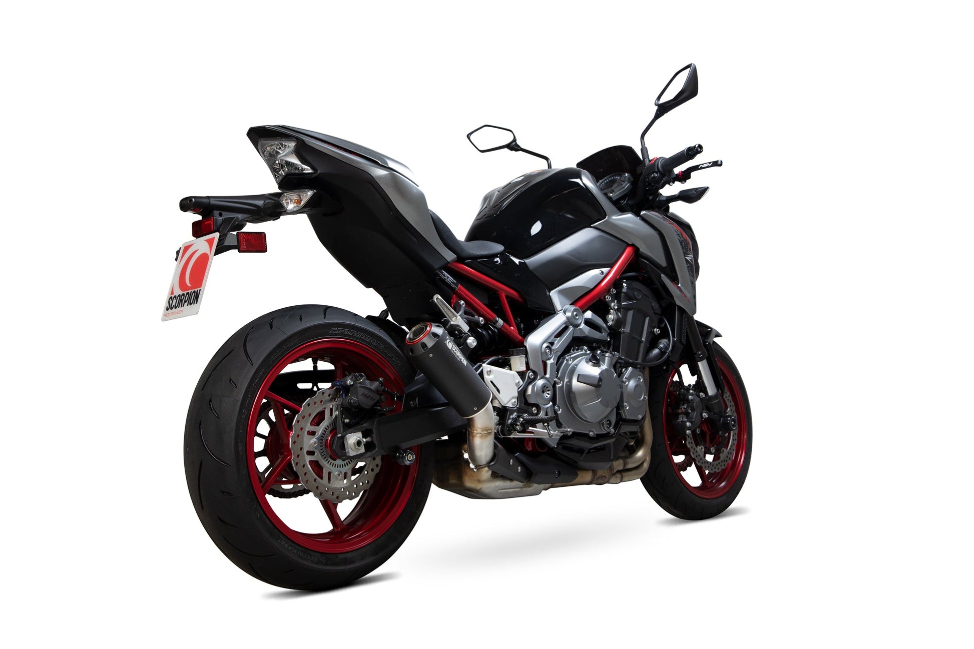 Scorpion PKA114BCER Kawasaki Z900 Red Power Slip-On - Black Ceramic Coated Sleeve | Casma UK