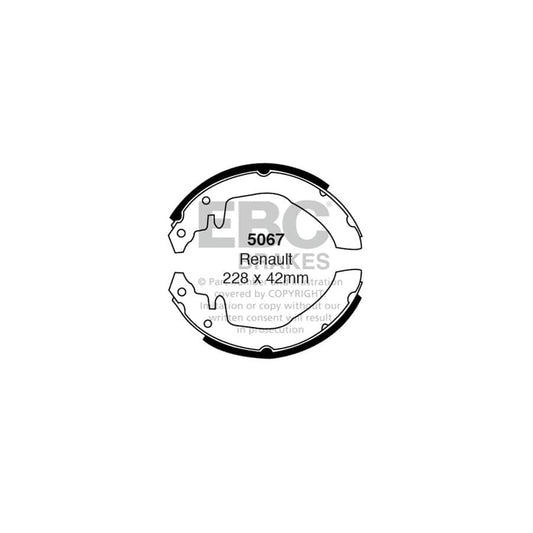 EBC 5067 Renault Front/Rear Brake Shoes (Inc. 16 & 4 Van) 1 | Casma Car Parts