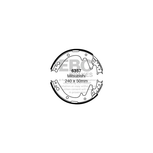 EBC 6357 Mitsubishi L 200 79-82 Rear Brake Shoes 1 | Casma Car Parts