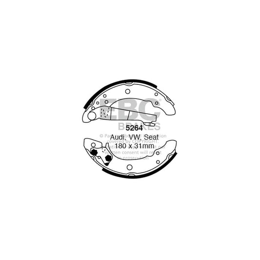 EBC 5264 Audi Seat VW Rear Brake Shoes - Girling/TRW Caliper 1 | Casma Car Parts
