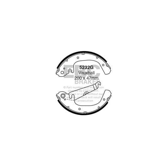 EBC 5232G Bedford Opel Vauxhall Rear Brake Shoes (Inc. Chevanne & Chevette) 1 | Casma Car Parts