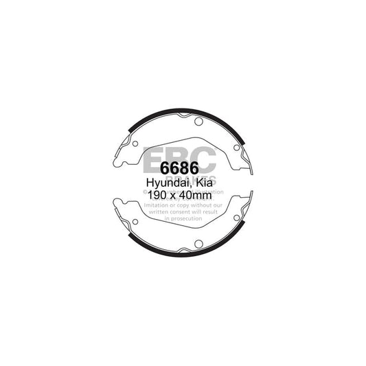 EBC 6686 Hyundai Kia Rear Brake Shoes (Inc. Terracan & Sorento) 1 | Casma Car Parts