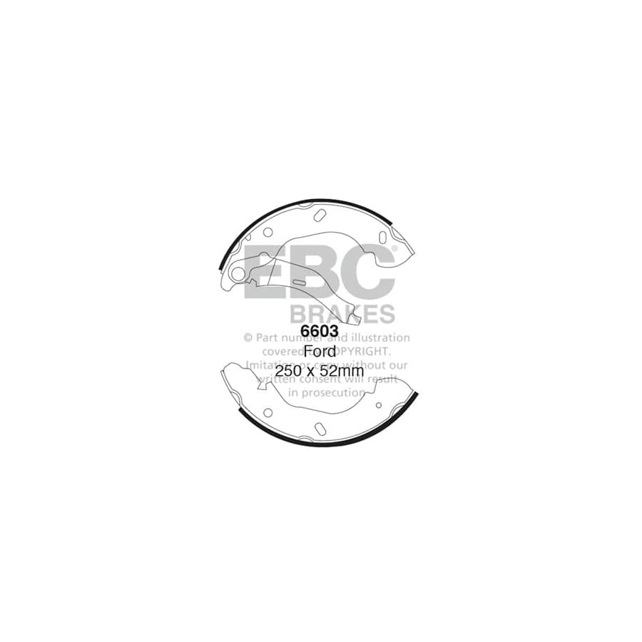 EBC 6603 Ford Rear Brake Shoes - Bosch Caliper (Inc. Tourneo & Transit) 1 | Casma Car Parts