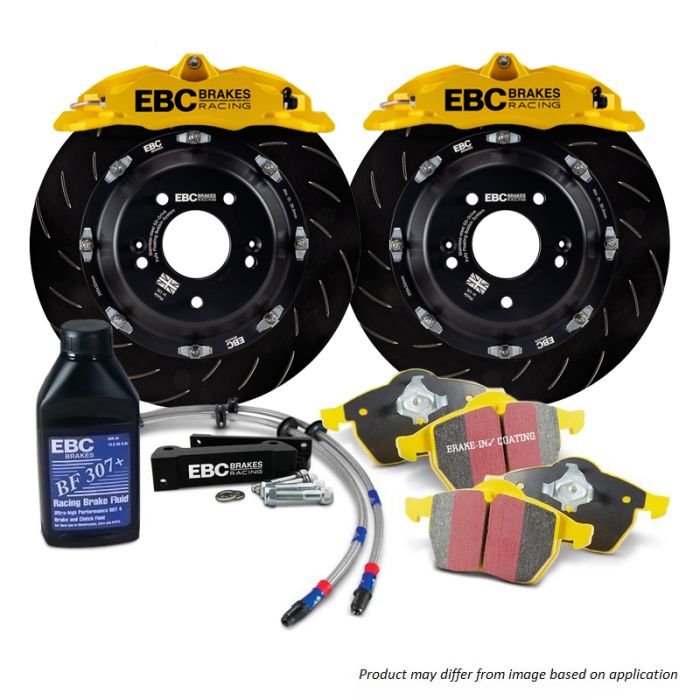 EBC BBK029YEL1 Big Brake Kit Front 330x28mm Curved Slotted Apollo4 Yellow