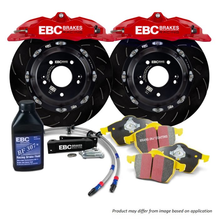 EBC BBK040RED1 Big Brake Kit Front 330x28mm Curved Slotted Apollo4 Red