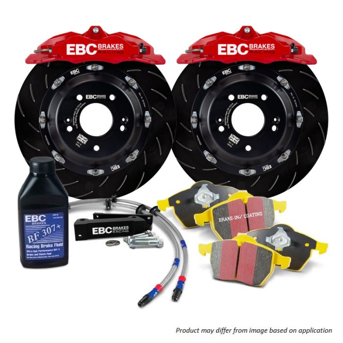 EBC BBK028RED1 Big Brake Kit Front 330x28mm Curved Slotted Apollo4 Red