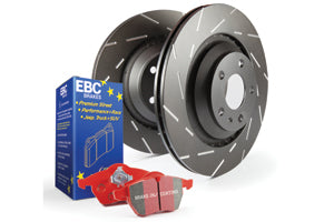 EBC Audi 8J Redstuff 3000 Series Front Sport Brake Pads & USR Slotted Discs Kit - ATE Caliper (TT &TTS) | Casma
