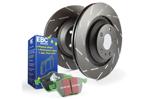 EBC PD06KR098 BMW E90 E91 E92 E93 Greenstuff Rear Brake Pads & USR Slotted Discs Kit - ATE Caliper (325i, 330i & 335i)