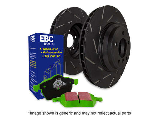 EBC BMW F22 F23 F30 F32 Greenstuff 2000 Series Front Sport Brake Pads & USR Front Slotted Discs Kit - ATE Caliper (Inc. 125i, 228i, 330i & 430i) - Casma