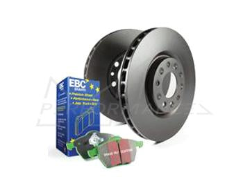 EBC Mercedes-Benz W203 CLC203 C209 Greenstuff 2000 Series Sport Brakes Pad & Premium OE Replacement Drilled Disc Kit - Brembo Caliper (Inc. E230, E300, E320 & E350) | Casma