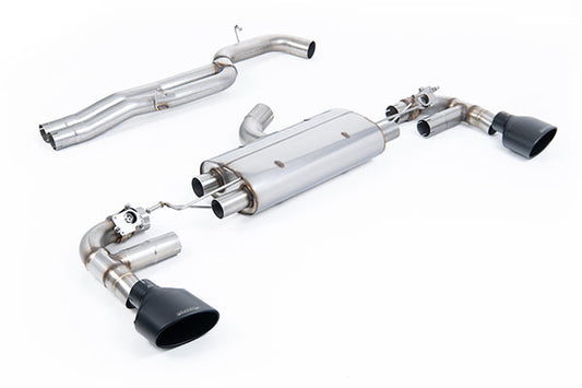 Milltek SSXAU962 Audi 80mm Non-Resonated (Loudest) Cat-Back With Cerakote Black Trims (Inc. TT)