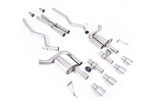 Milltek SSXFD427 Ford Active Valved Cat-Back With X Pipe And GT-100 / 4' Brushed Titanium Tips (Inc. Mustang)