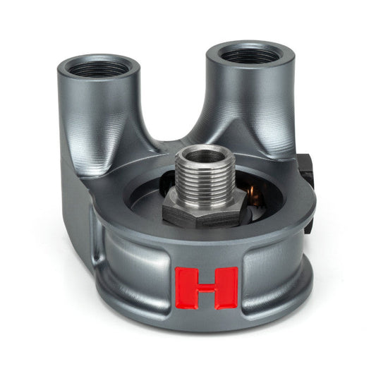 HEL Performance HEL-90TOSP Thermostatic 90 Degree Oil Filter Sandwich Plate | ML Performance Car Parts